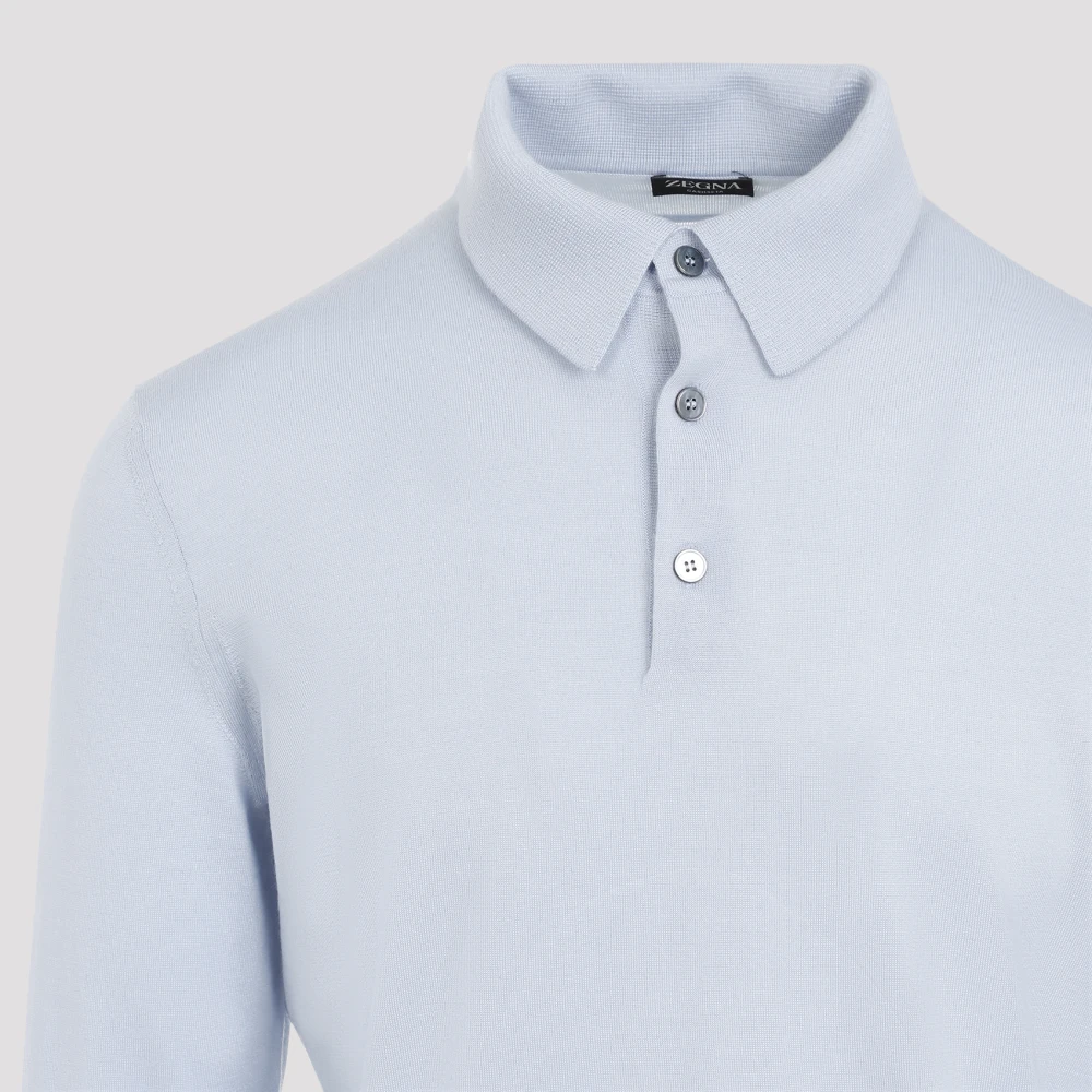 Ermenegildo Zegna Blauwe Cashmere Polo Shirt Blue Heren