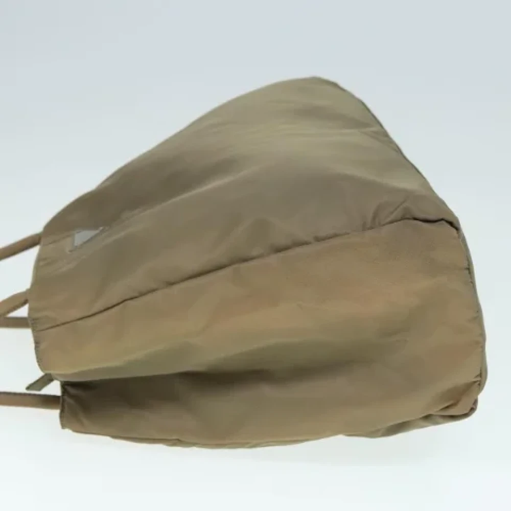Prada Vintage Pre-owned Nylon handbags Beige Dames