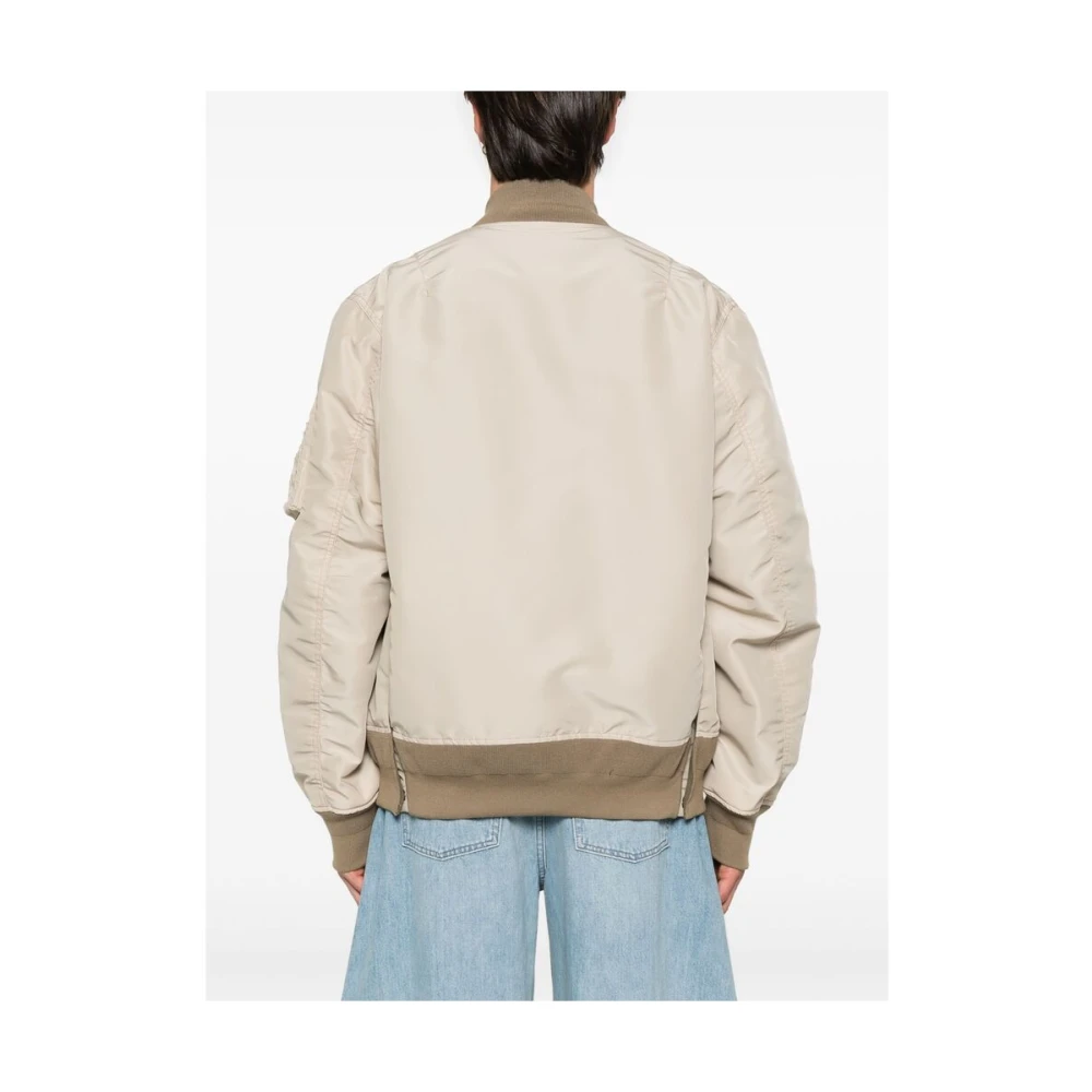 Sacai Beige Jas met rits en zakken Beige Heren