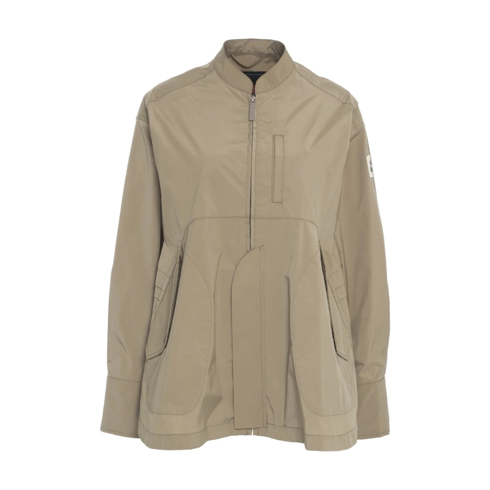 Afterlabel Groene Asymmetrische Jas met Opstaande Kraag Green Dames