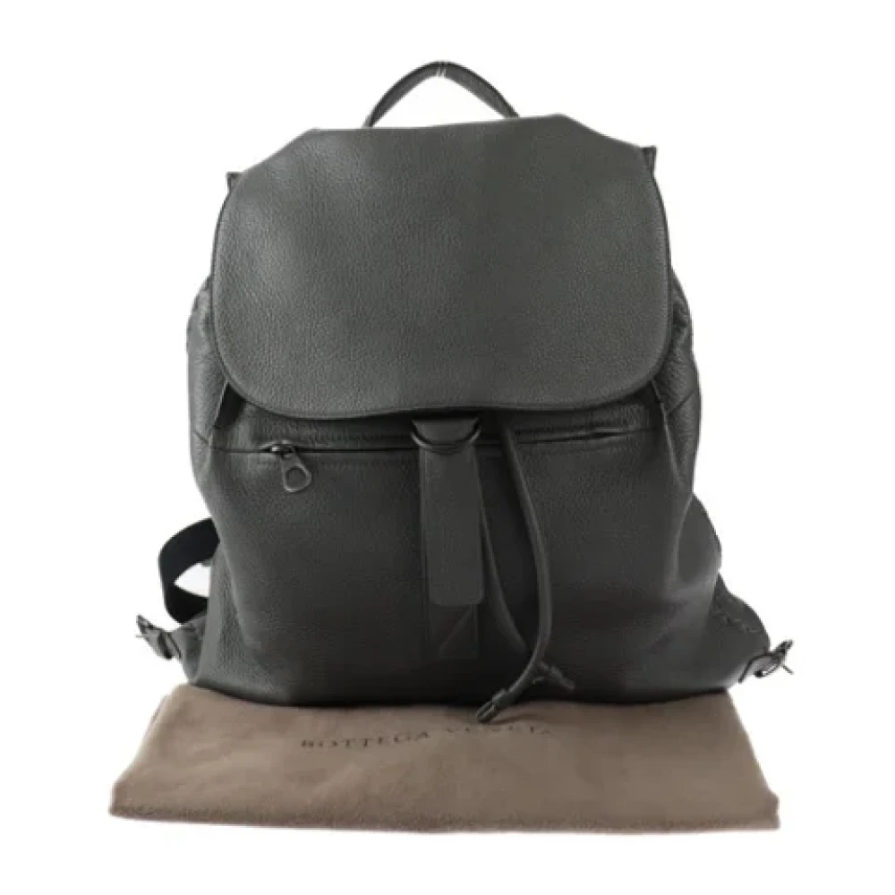 Bottega Veneta Vintage Pre-owned Leather backpacks Gray Dames