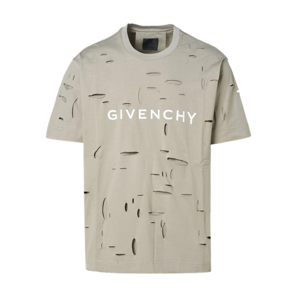 Givenchy Beige Vernietigd Effect T-shirts en Polos Beige Heren
