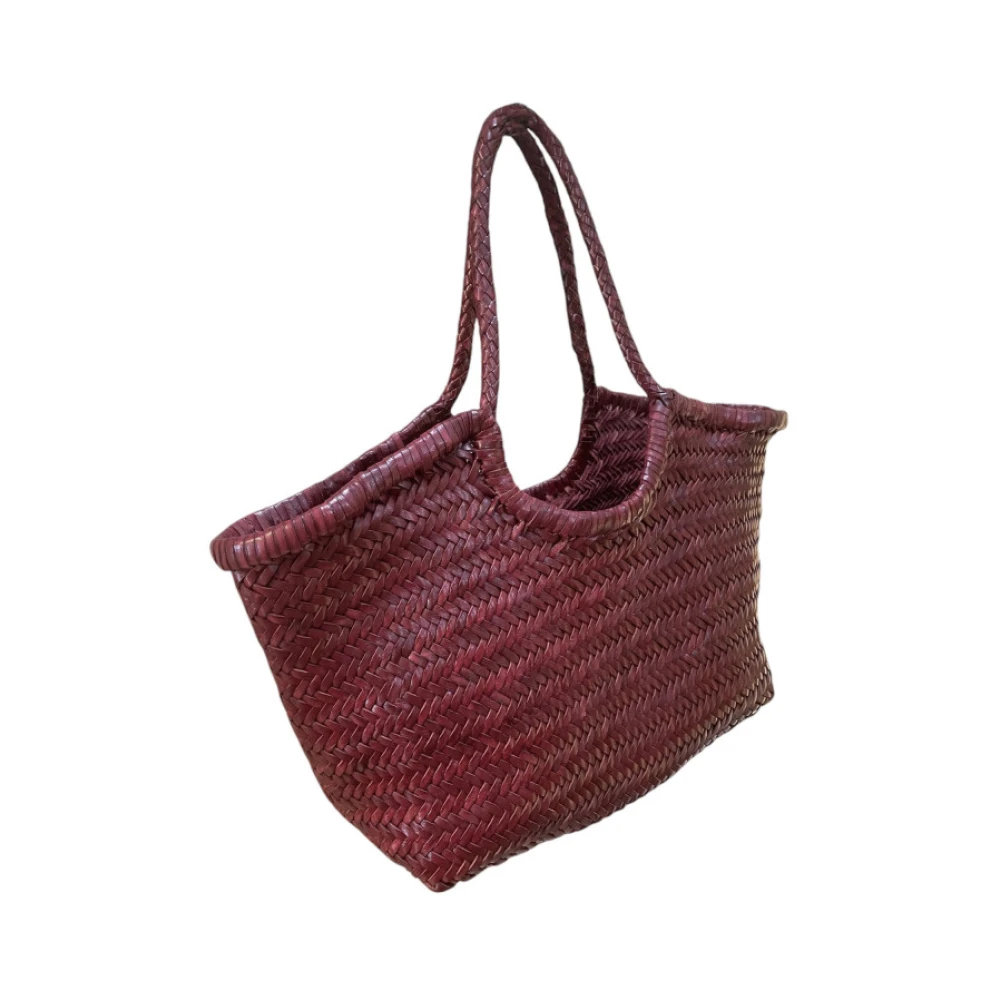 Dragon Diffusion Handgeweven leren tas Brown Dames