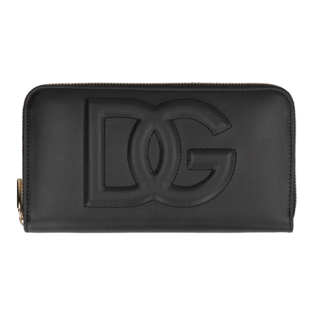 Dolce & Gabbana Leren ritsportemonnee Black Dames