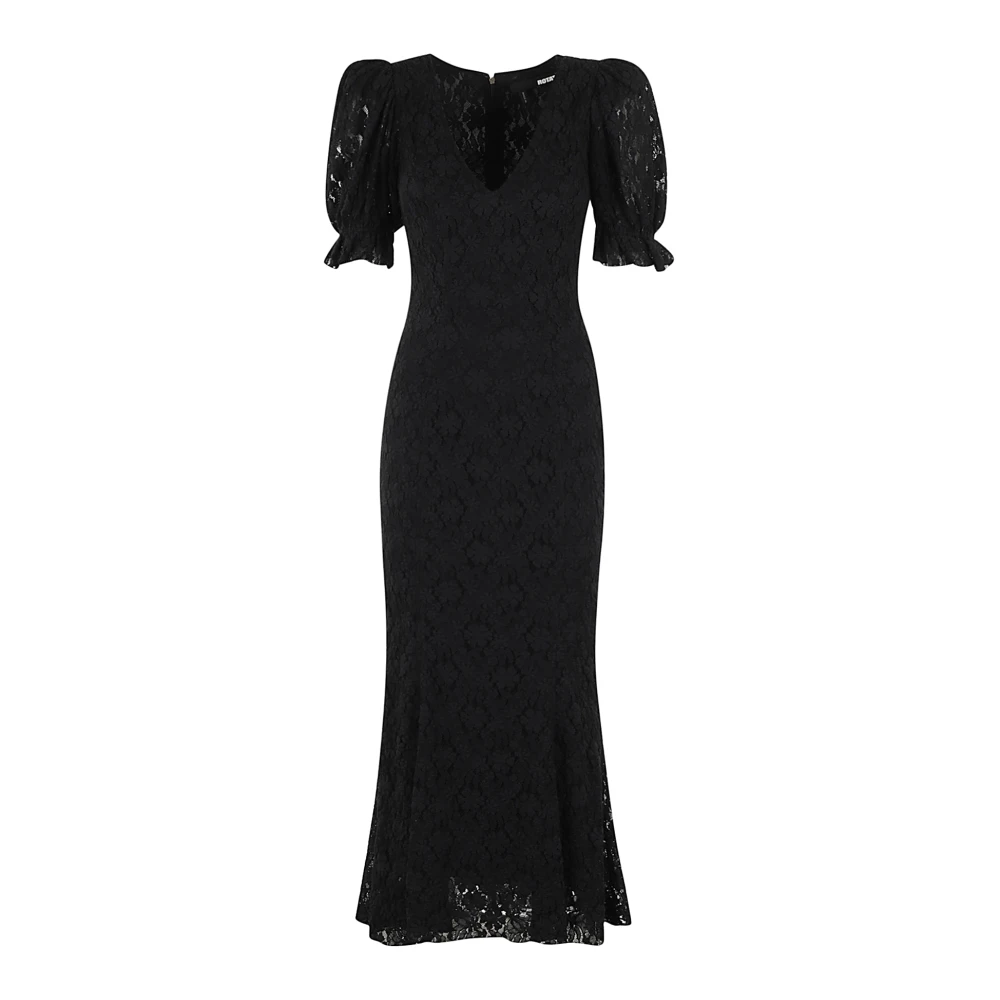 Rotate Birger Christensen Elegante Kant Pofmouw Jurk Black Dames