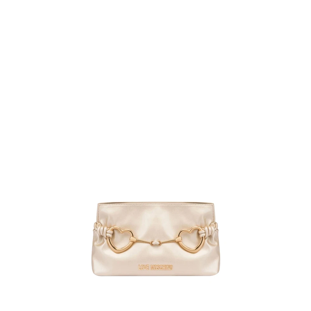 Love Moschino Gouden Schoudertas Elegant en Functioneel Beige Dames