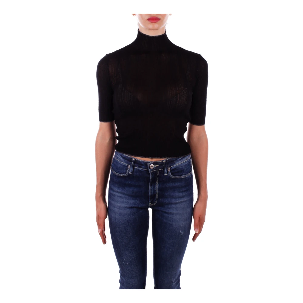 Liu Jo Zwarte coltrui met lurex details Black Dames