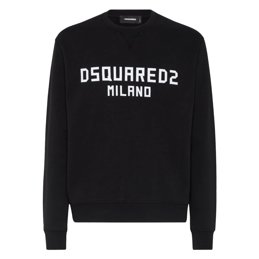 Dsquared2 Zwart en wit print sweatshirt Black Heren