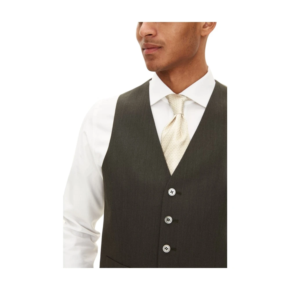 Oscar Jacobson Groene Wollen Vest Regular Fit Green Heren