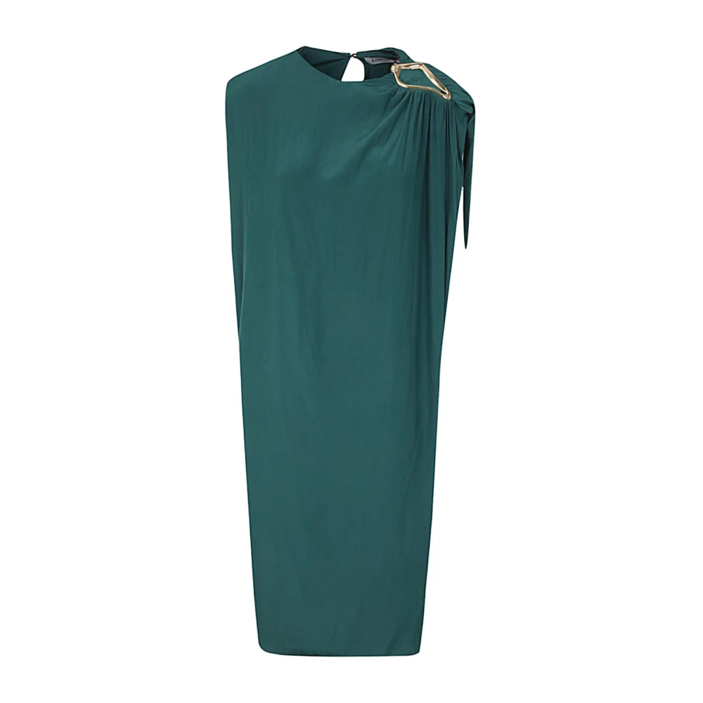 Lanvin Draken Draperen Knielengte Jurk Green Dames