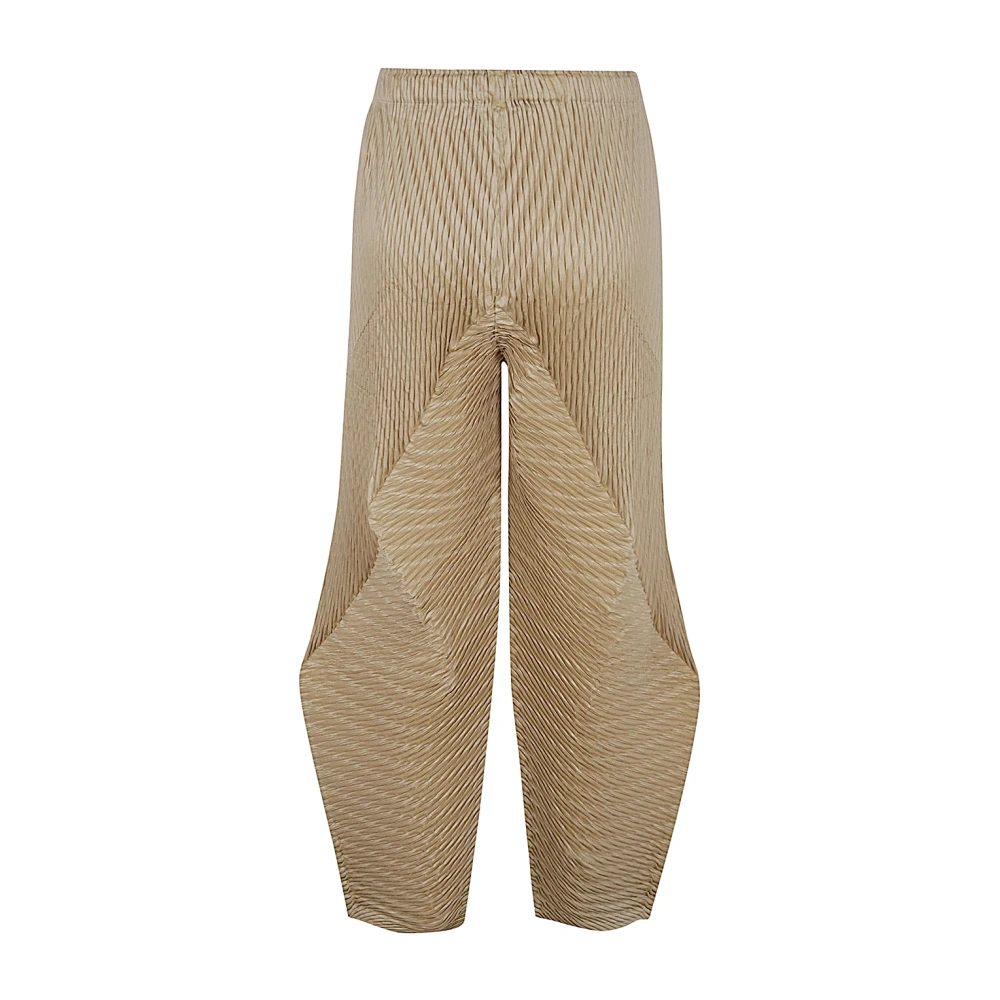 Issey Miyake Suede Plooibroek Beige Dames