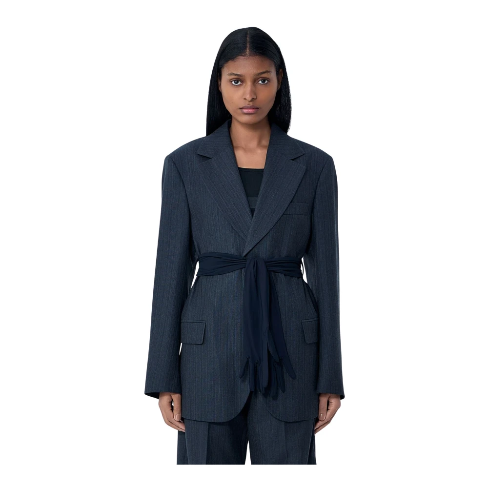Mm6 Maison Margiela Women's Black Belted Blazer