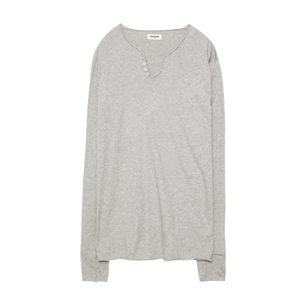 Zadig & Voltaire Monastir Skull Långärmad T-shirt Gray, Herr