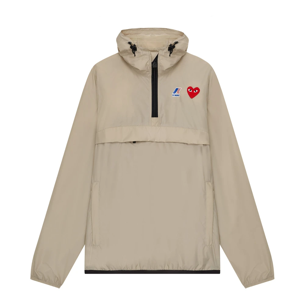 Comme des Garçons Play Waterafstotende Lange Mouwen Jas Beige Heren