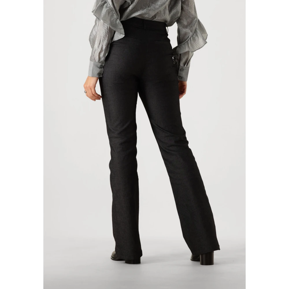 Minus Zwarte Flared Denim Jeans Black Dames