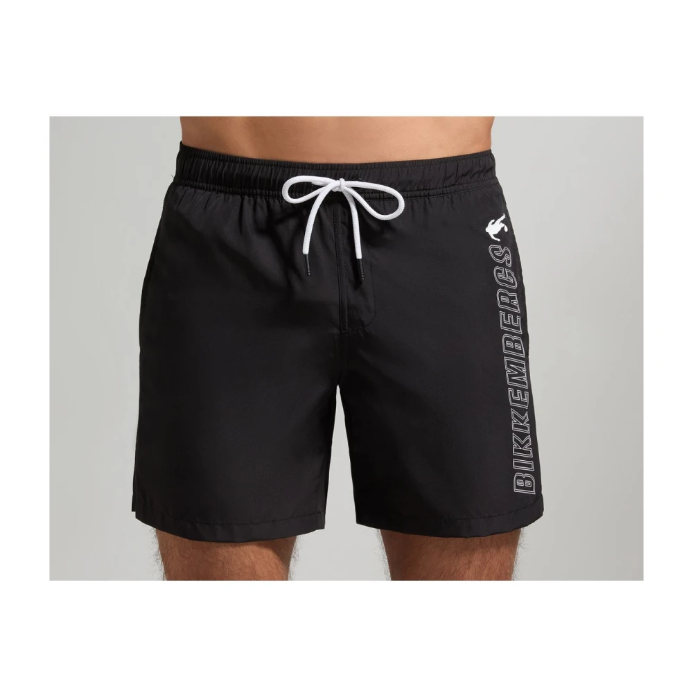 Bikkembergs Zijlogo Zwemshorts Zwart Black Heren