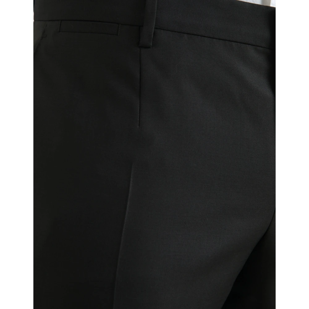 Dolce & Gabbana Zwarte wollen en zijden pantalon Black Heren