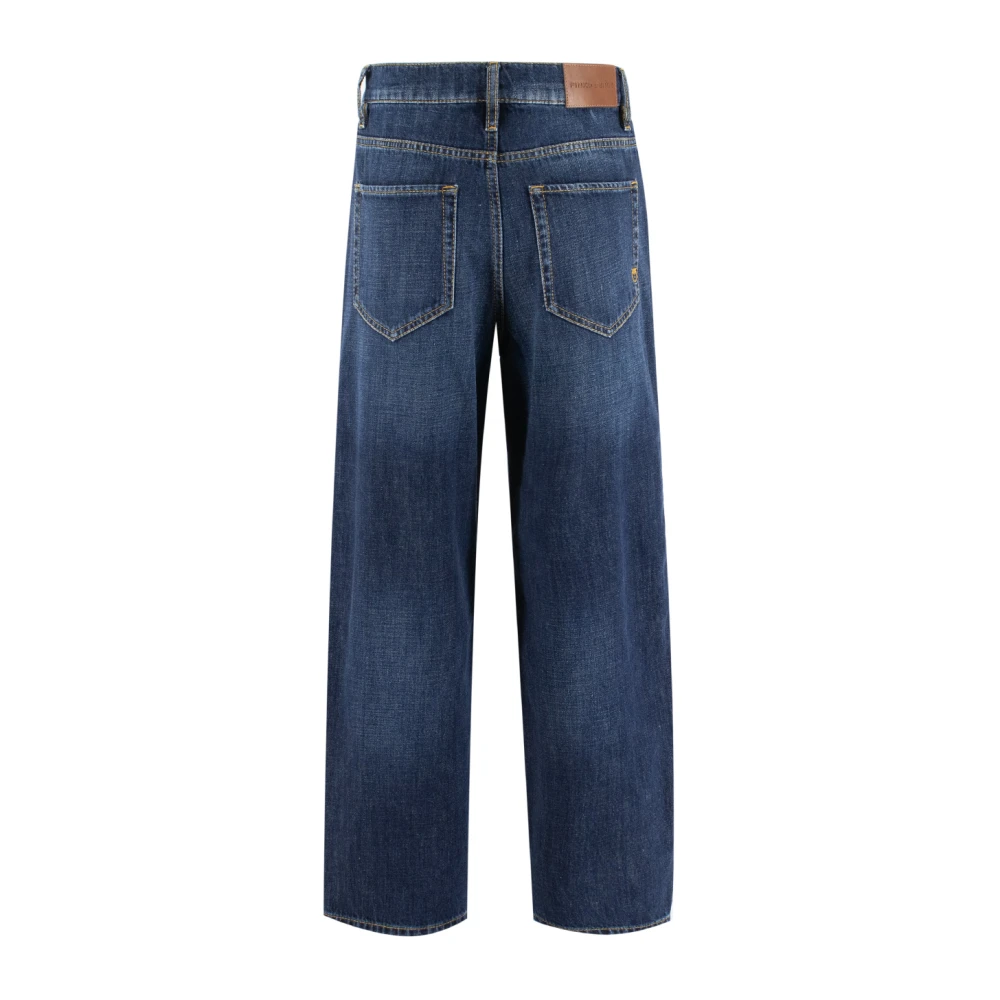 pinko Vintage Wide Leg High Waist Jeans Blue Dames