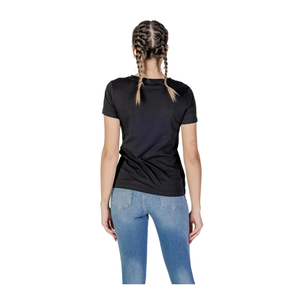 Guess Zwarte Grafische Tee Casual Stijl Black Dames