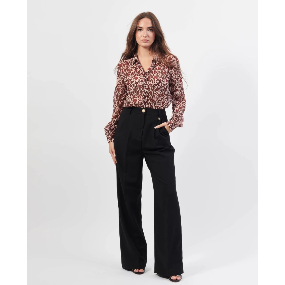 YES ZEE Zwarte Chino met Elastische Taille Black Dames