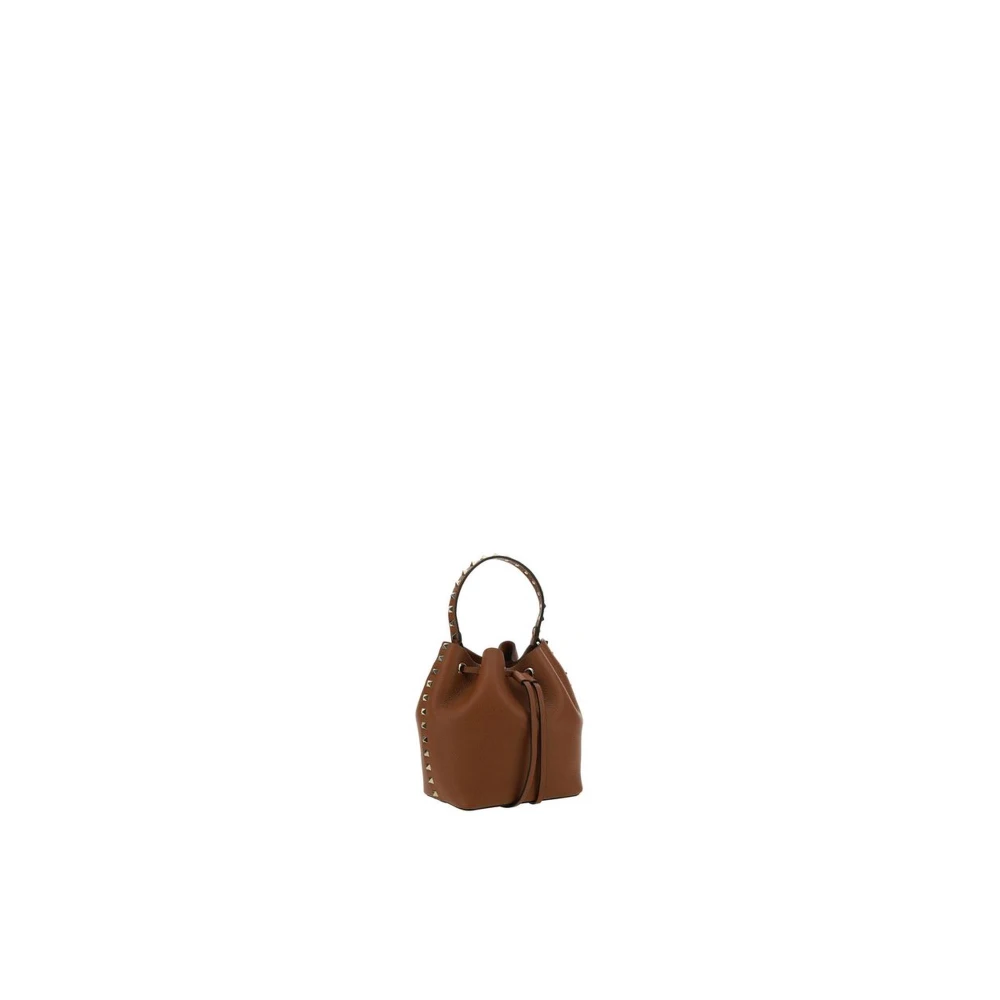 Valentino Garavani Studded Trekkoord Emmer Tas met Monogram Brown Dames