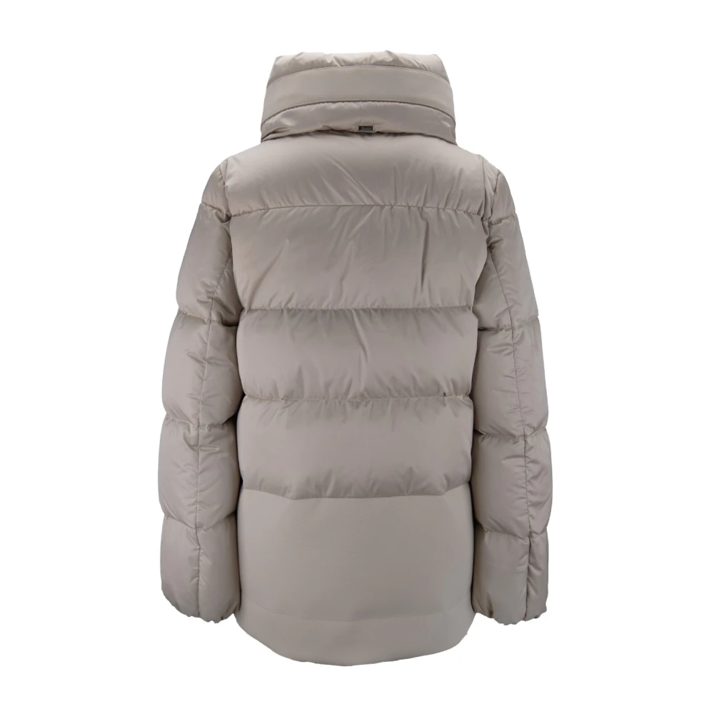 Herno Dames Automatische Knoop Gewatteerde Jas Gray Dames