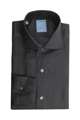 black-linen-french-collar-shirt