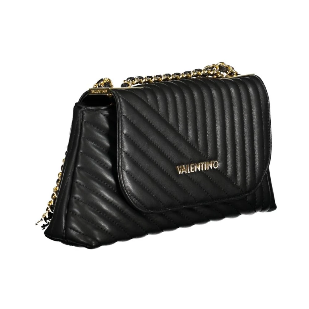 Valentino by Mario Valentino Zwarte polyethyleen schoudertas met ketting Black Dames