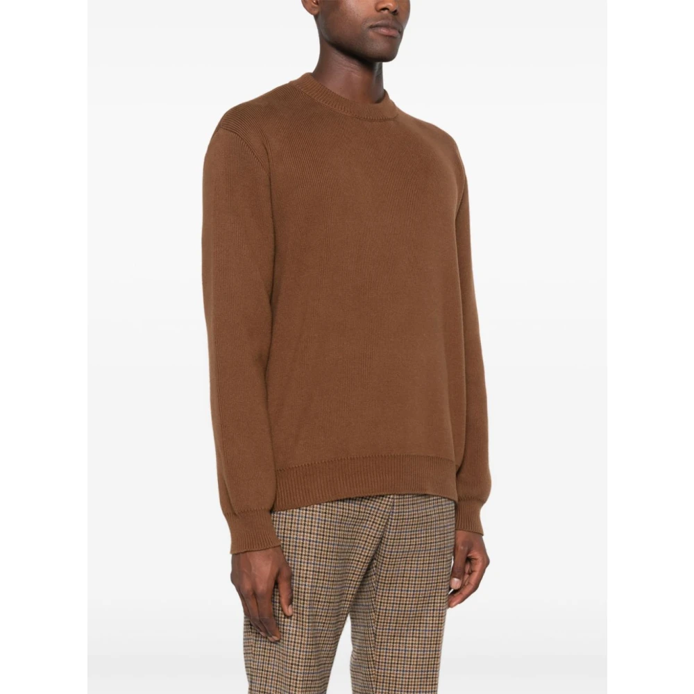 Golden Goose Bruine Geribbelde Sweater Aw24 Brown Heren