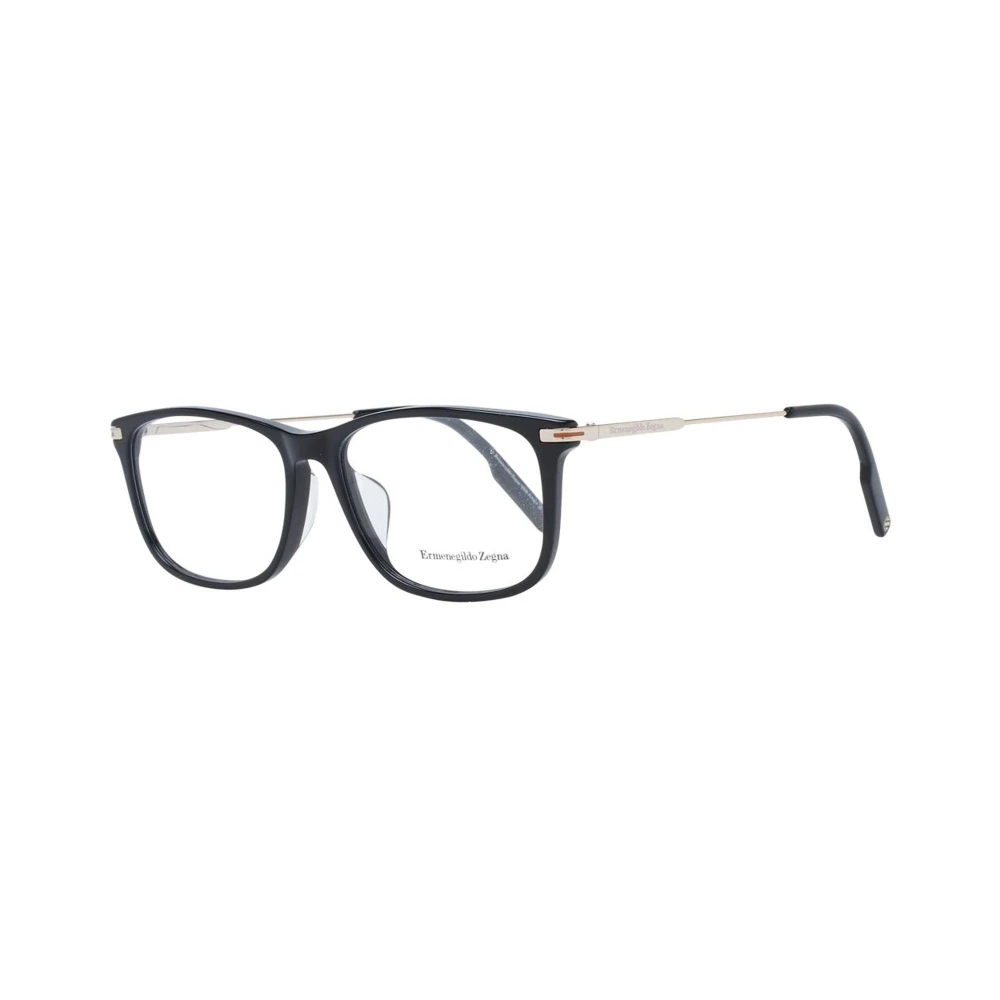 Ermenegildo Zegna Klassieke Rechthoekige Zwarte Optische Monturen Black Heren