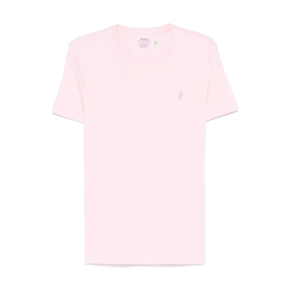 Polo Ralph Lauren Herren Rosa Custom Slim Fit Baumwoll-T-Shirt Mit Rundhalsausschnitt