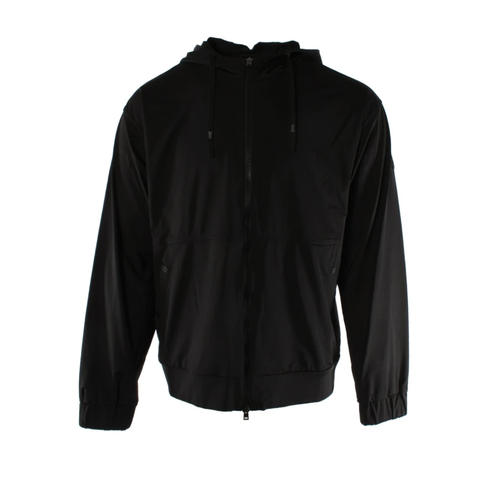 Herno Men's Black Zip-Throughs, Xl, Zip-Up Hooded Jacket