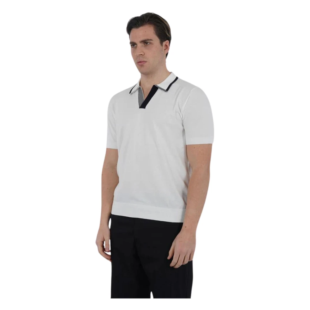 Paolo Pecora Witte Polo Shirt Regular Fit White Heren