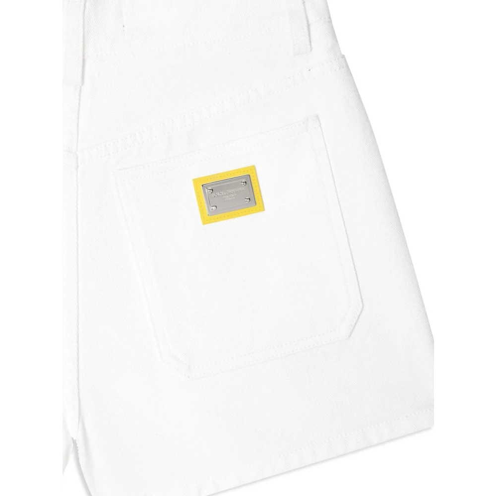 Dolce & Gabbana Witte Katoenen Shorts met Zakken White Dames