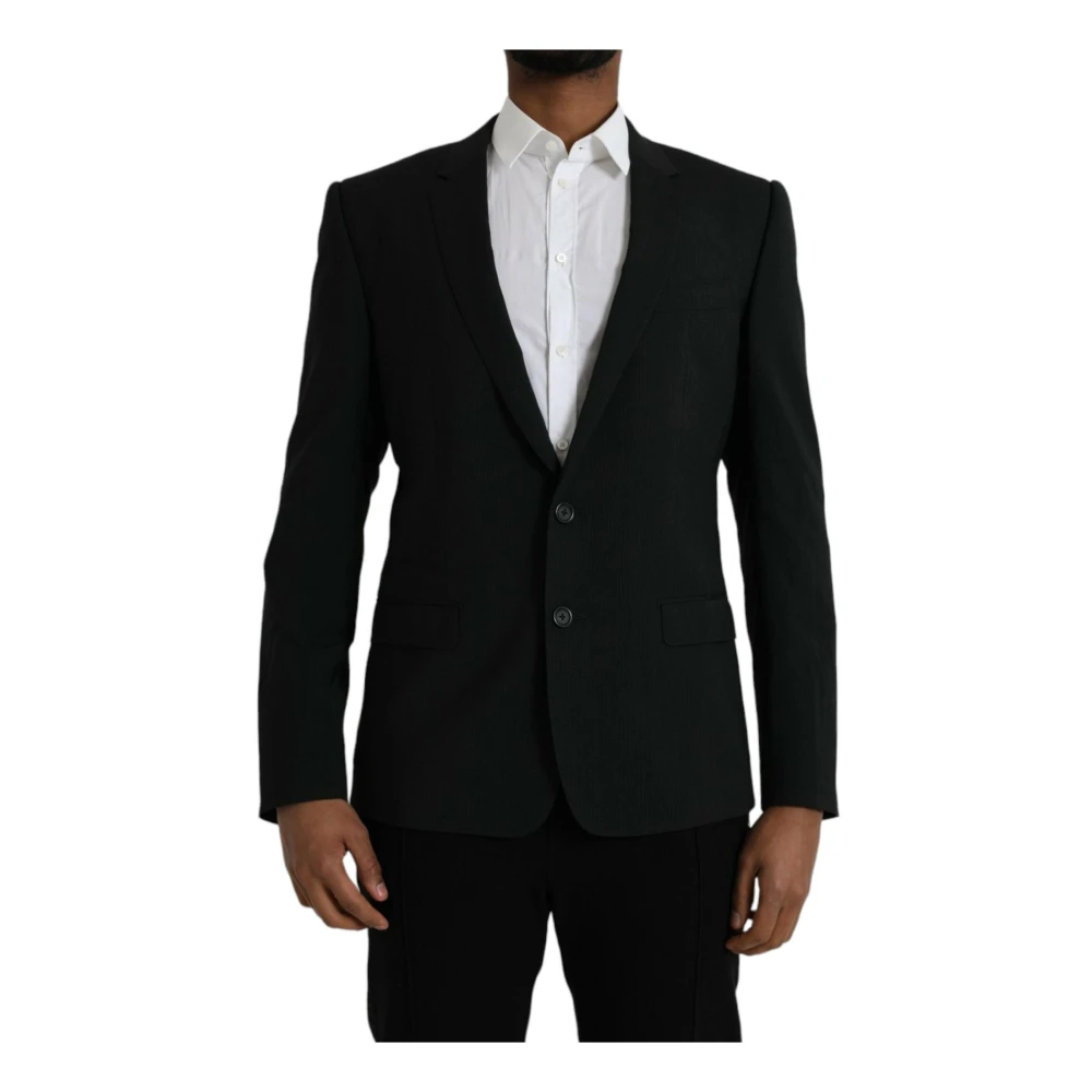 Dolce & Gabbana Blue Notch Coat Blazer Slim Fit - Male - Blazers - Blue - L - Jackets