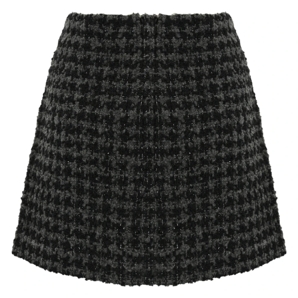 MC2 Saint Barth Tweed Mini Rok Zwart Wol Black Dames