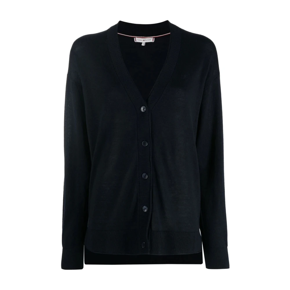 Tommy Hilfiger Blauwe Cardigan met Elastaan en Wol Blue Dames