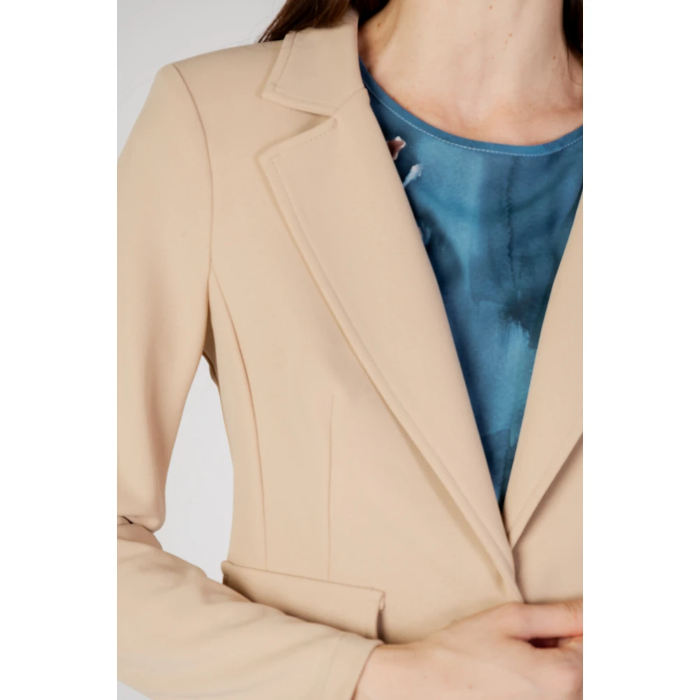 RINASCIMENTO Beige Reverskraag Blazer Herfst Winter Beige Dames