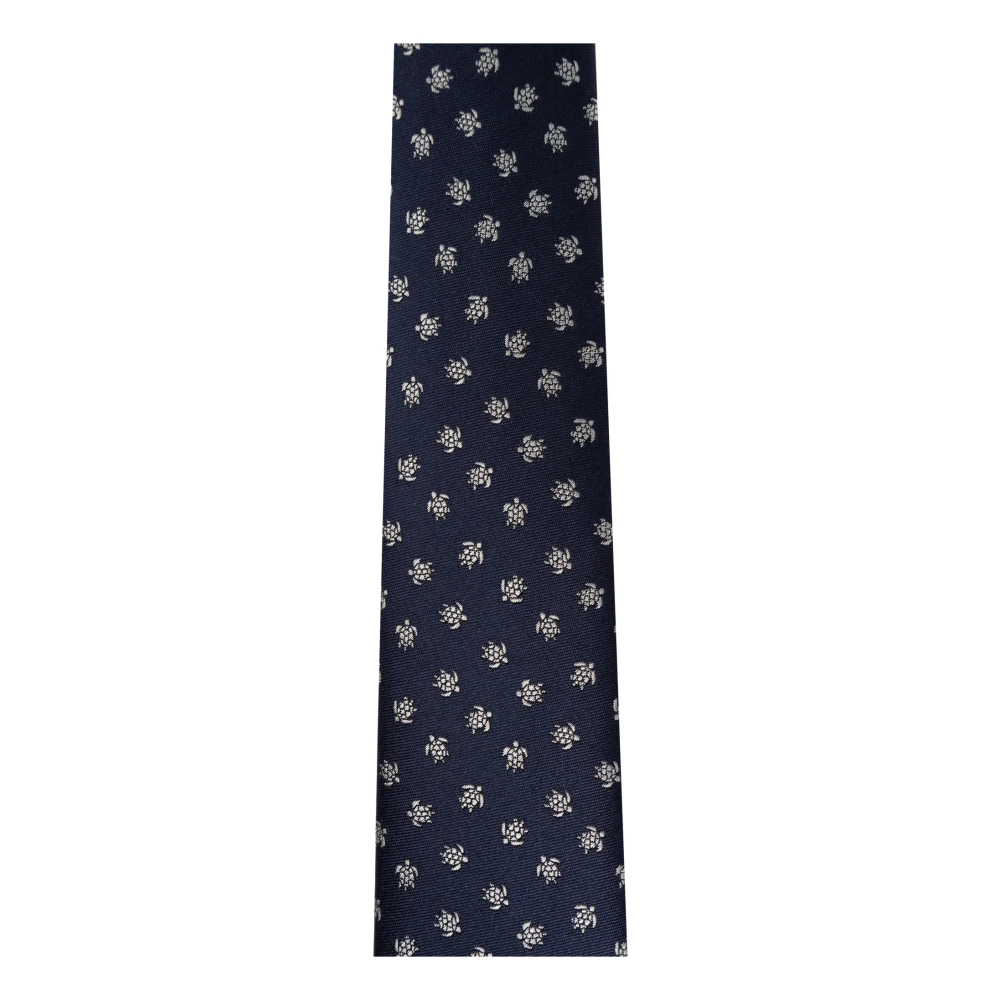 Giorgio Armani Zijden stropdas met schildpadmotief Blue Heren