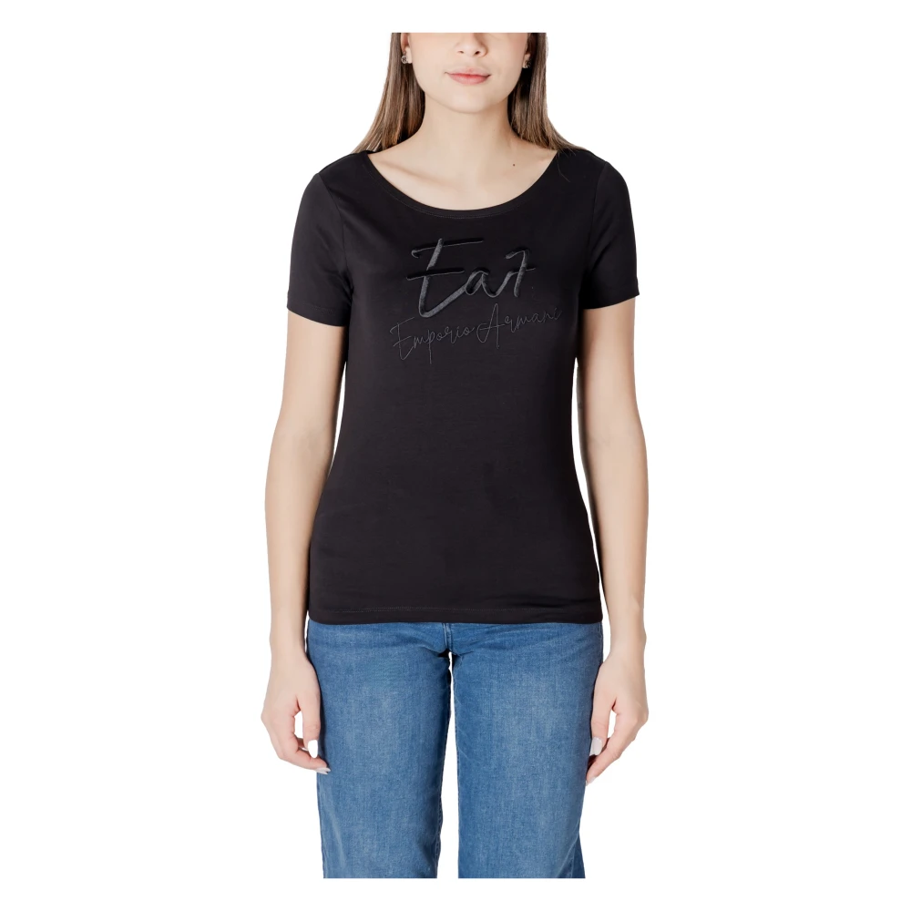 Emporio Armani Ea7 Women's Black Round Neck T-Shirt Extra Large