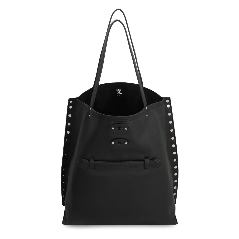 Zanellato Gestikte Leren Tote Tas Black Dames