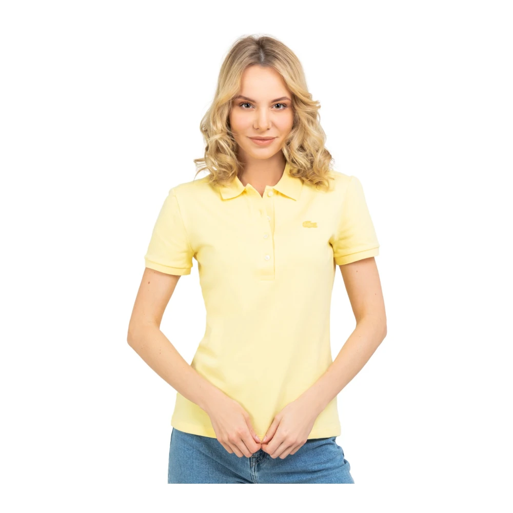 Lacoste Women's Yellow Polo Shirts, 2XS, Slim Fit Polo Shirt