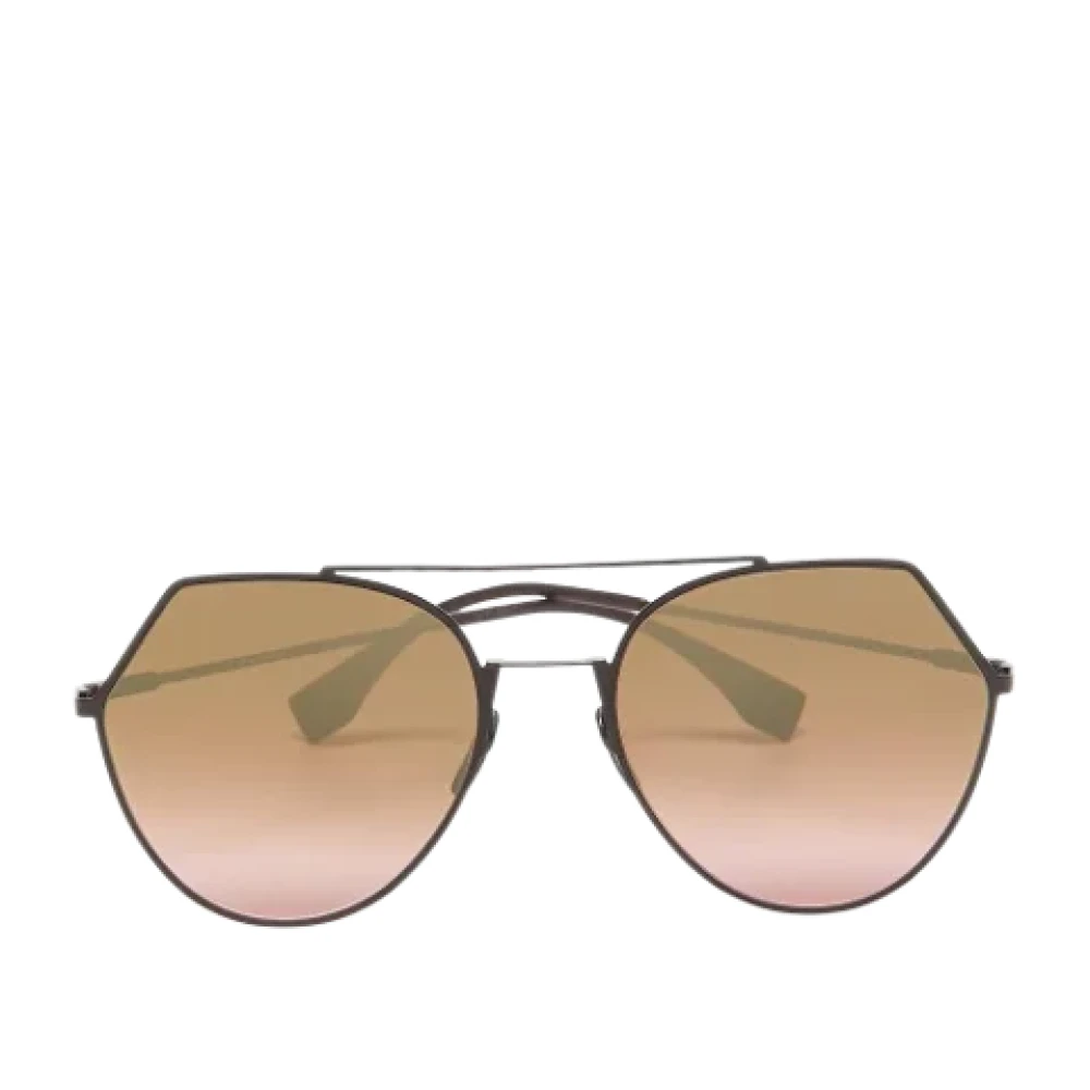 Fendi Vintage Pre-owned Metal sunglasses Brown Dames