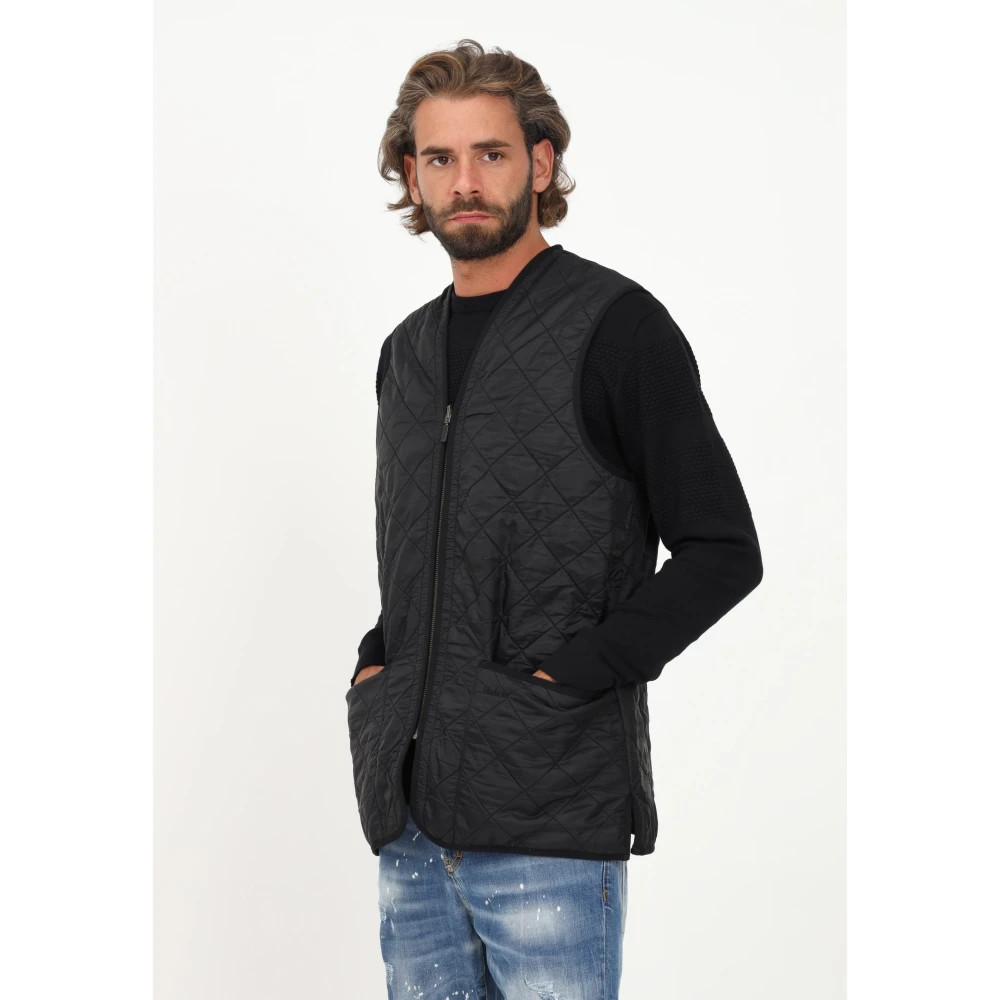 Barbour Mouwloze Jas met Fleece Voering Black Heren
