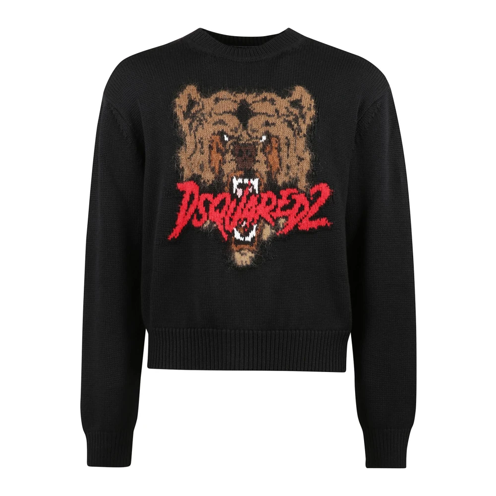 Dsquared2 Stijlvolle Pullover Trui voor Mannen Black Heren