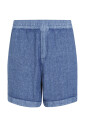 short-bleu-en-lin-a-cordon-de-serrage