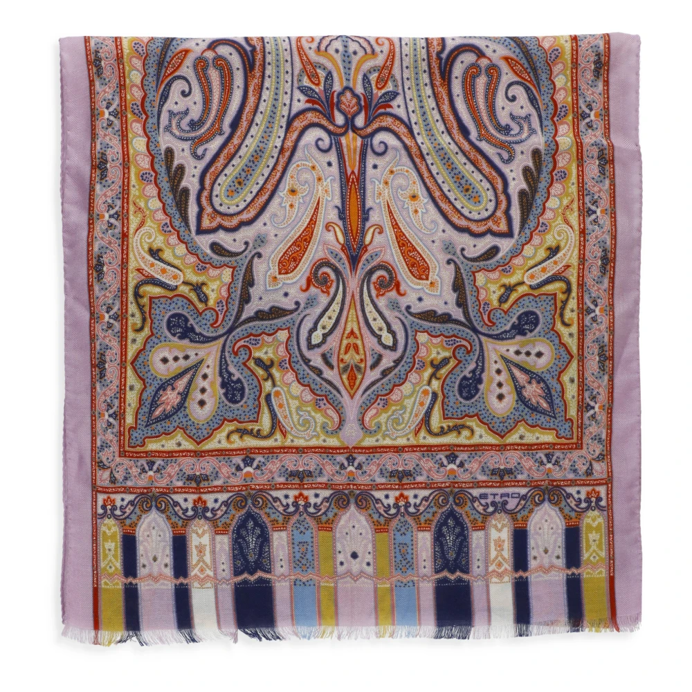 ETRO Multicolor Paisley Print Kasjmier Zijden Sjaal Multicolor Dames