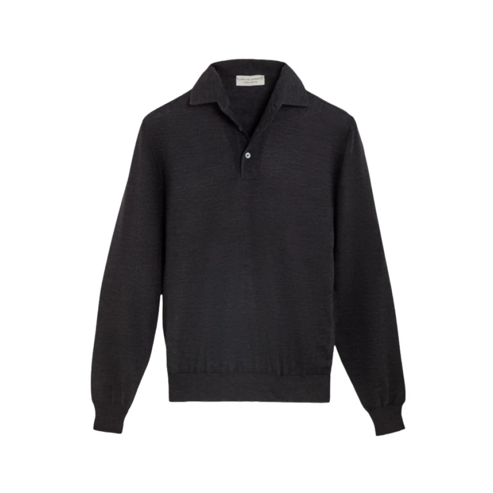 Filippo De Laurentiis Merino wol lange mouw polo Gray Heren