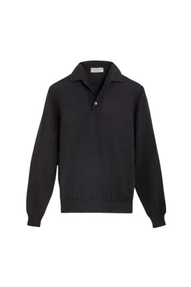 Merinoull långärmad polo