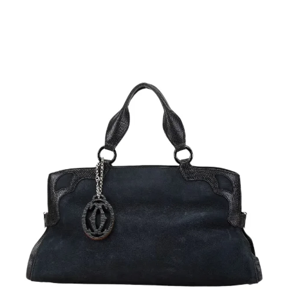 Cartier Vintage Pre-owned Suede handbags Black Dames